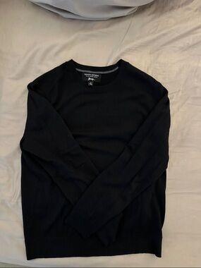 Banana Republic Men’s Italian Zegna Baruffa Black Crewneck Knit Sweater